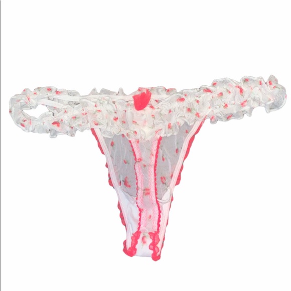 Victoria’s Secret frilly rose thong panty - Picture 2 of 3